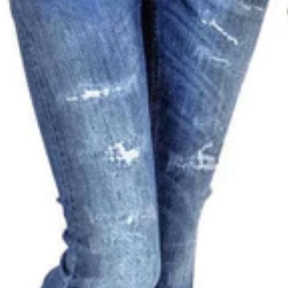 Distressed Blue Denim Jeans